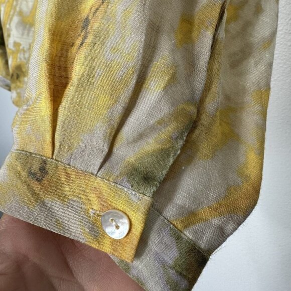 Zac & Rachel Blouse Long Sleeve Yellow Tie Dye Sz 1X - Picture 4 of 12